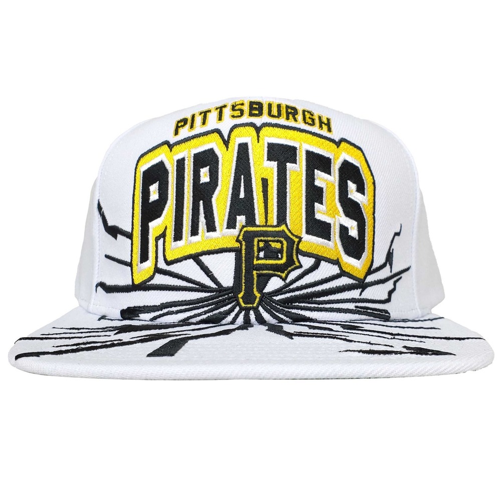 Pittsburgh Pirates Mitchell & Ness MLB Snapback Hat Cap Earthquake Art White NWT
